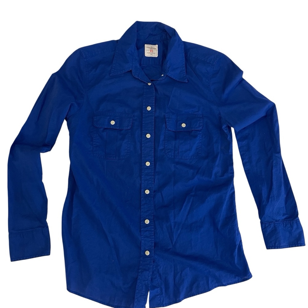 Gap Women’s Blue Button-up Fitted Boyfriend Shirt Size XS